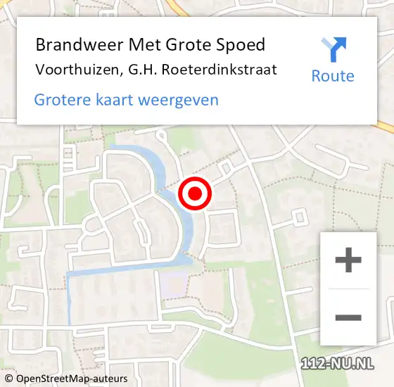 Locatie op kaart van de 112 melding: Brandweer Met Grote Spoed Naar Voorthuizen, G.H. Roeterdinkstraat op 3 december 2020 15:36