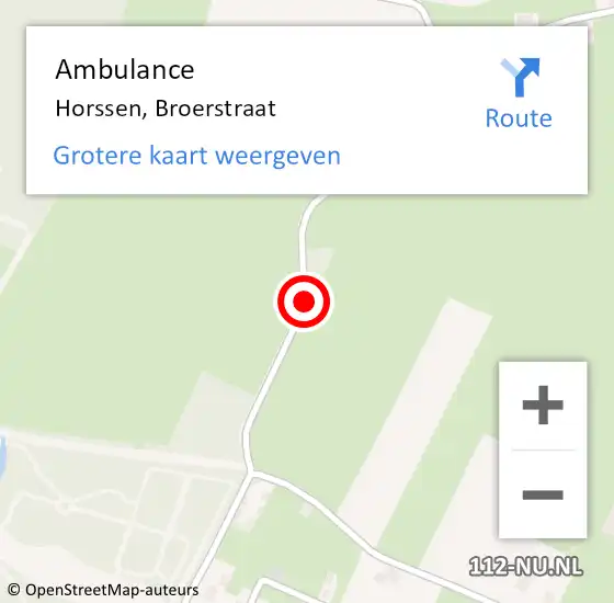 Locatie op kaart van de 112 melding: Ambulance Horssen, Broerstraat op 3 december 2020 16:00