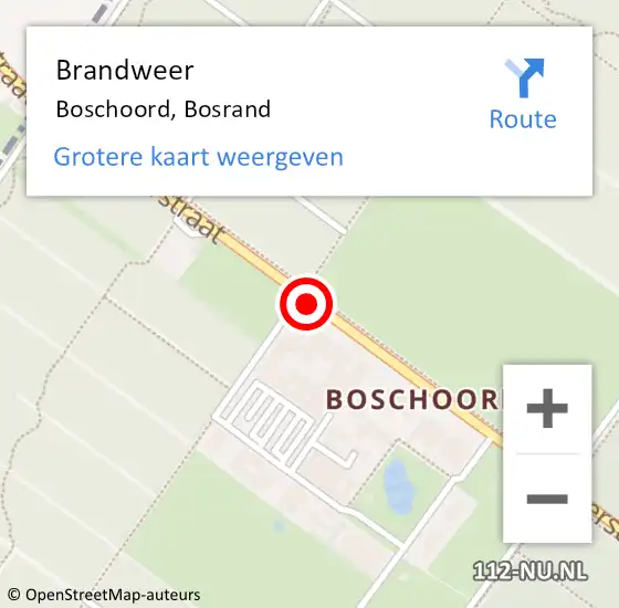 Locatie op kaart van de 112 melding: Brandweer Boschoord op 3 december 2020 16:30