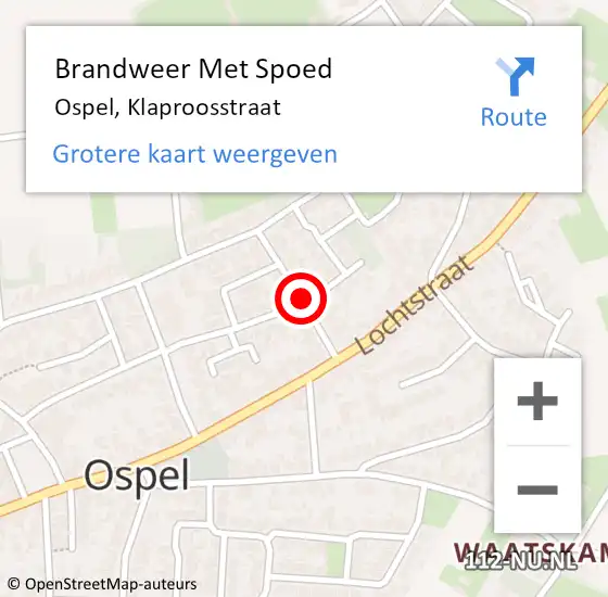 Locatie op kaart van de 112 melding: Brandweer Met Spoed Naar Ospel, Klaproosstraat op 3 december 2020 18:05