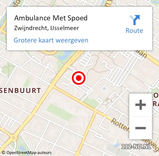 Locatie op kaart van de 112 melding: Ambulance Met Spoed Naar Zwijndrecht, IJsselmeer op 3 december 2020 18:32