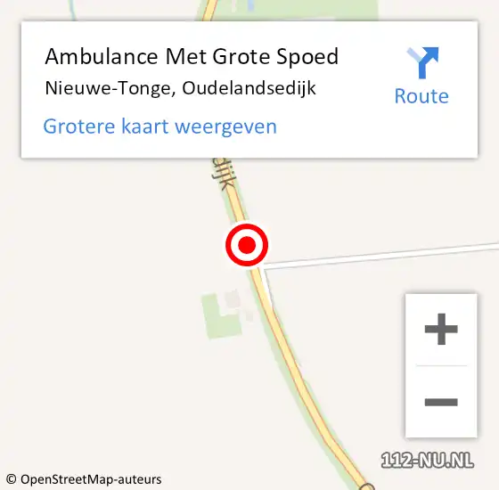 Locatie op kaart van de 112 melding: Ambulance Met Grote Spoed Naar Nieuwe-Tonge, Oudelandsedijk op 3 december 2020 23:20