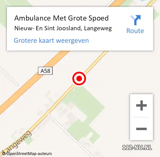 Locatie op kaart van de 112 melding: Ambulance Met Grote Spoed Naar Nieuw- En Sint Joosland, Langeweg op 3 oktober 2013 08:26