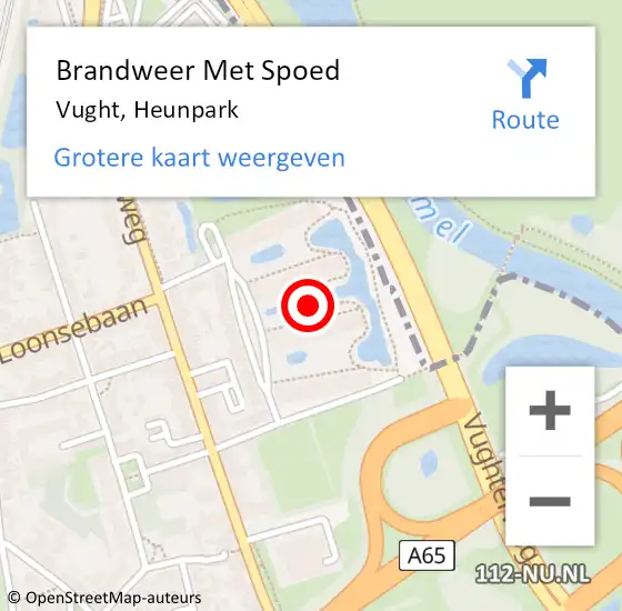 Locatie op kaart van de 112 melding: Brandweer Met Spoed Naar Vught, Heunpark op 4 december 2020 12:39