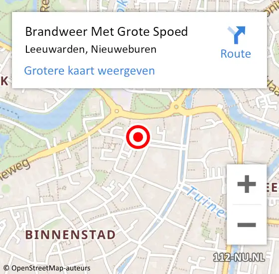 Locatie op kaart van de 112 melding: Brandweer Met Grote Spoed Naar Leeuwarden, Nieuweburen op 4 december 2020 12:58