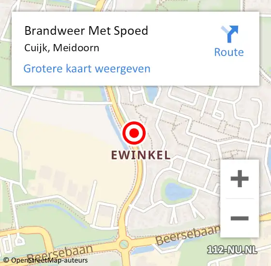 Locatie op kaart van de 112 melding: Brandweer Met Spoed Naar Cuijk, Meidoorn op 4 december 2020 13:19