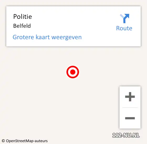 Locatie op kaart van de 112 melding: Politie Belfeld op 4 december 2020 13:53