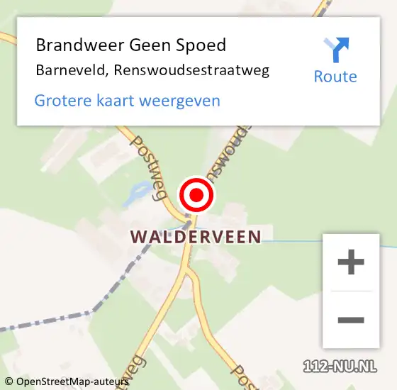 Locatie op kaart van de 112 melding: Brandweer Geen Spoed Naar Barneveld, Renswoudsestraatweg op 4 december 2020 15:20