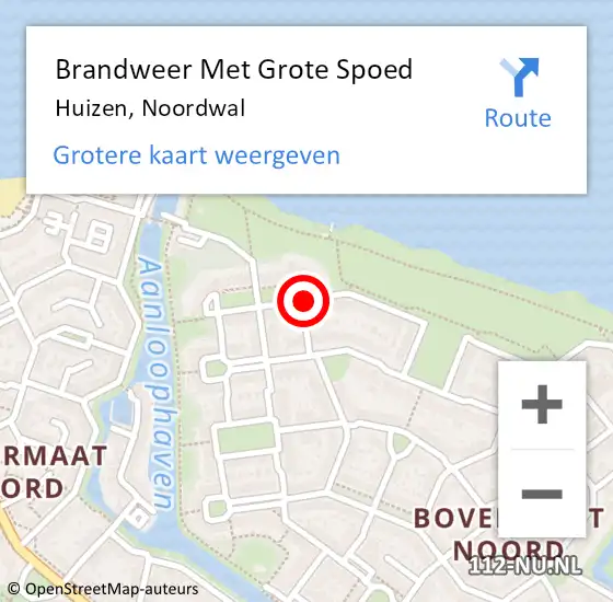 Locatie op kaart van de 112 melding: Brandweer Met Grote Spoed Naar Huizen, Noordwal op 4 december 2020 15:29