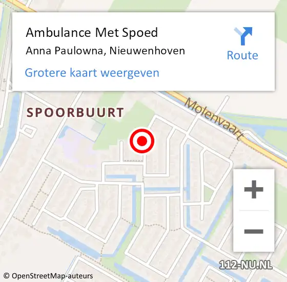 Locatie op kaart van de 112 melding: Ambulance Met Spoed Naar Anna Paulowna, Nieuwenhoven op 4 december 2020 15:56