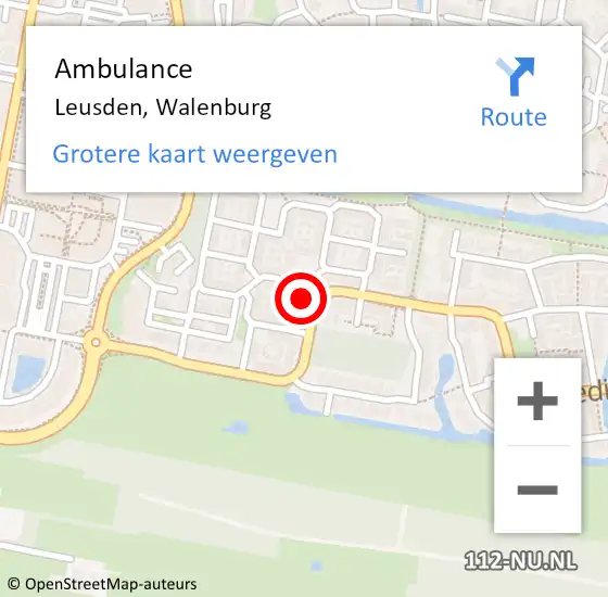 Locatie op kaart van de 112 melding: Ambulance Leusden, Walenburg op 26 mei 2014 14:00