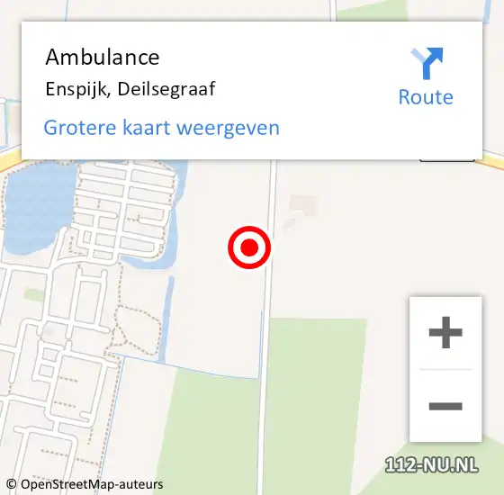 Locatie op kaart van de 112 melding: Ambulance Enspijk, Deilsegraaf op 26 mei 2014 14:05