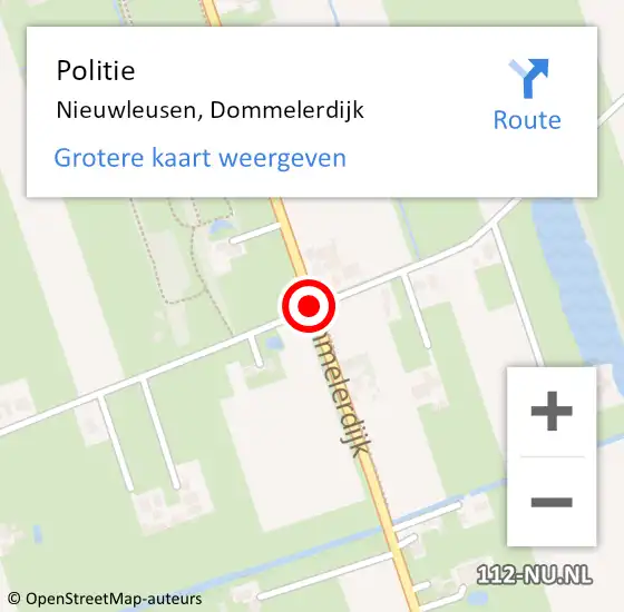 Locatie op kaart van de 112 melding: Politie Nieuwleusen, Dommelerdijk op 4 december 2020 18:12