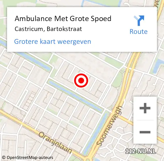 Locatie op kaart van de 112 melding: Ambulance Met Grote Spoed Naar Castricum, Bartokstraat op 4 december 2020 19:54