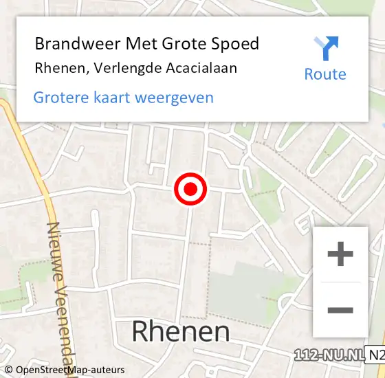 Locatie op kaart van de 112 melding: Brandweer Met Grote Spoed Naar Rhenen, Verlengde Acacialaan op 4 december 2020 20:34