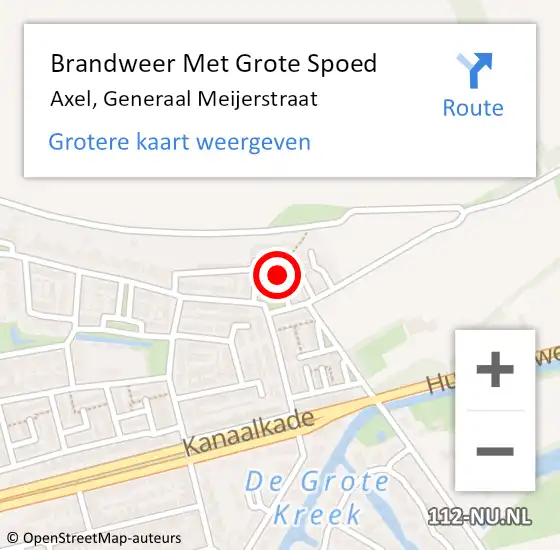 Locatie op kaart van de 112 melding: Brandweer Met Grote Spoed Naar Axel, Generaal Meijerstraat op 4 december 2020 20:48