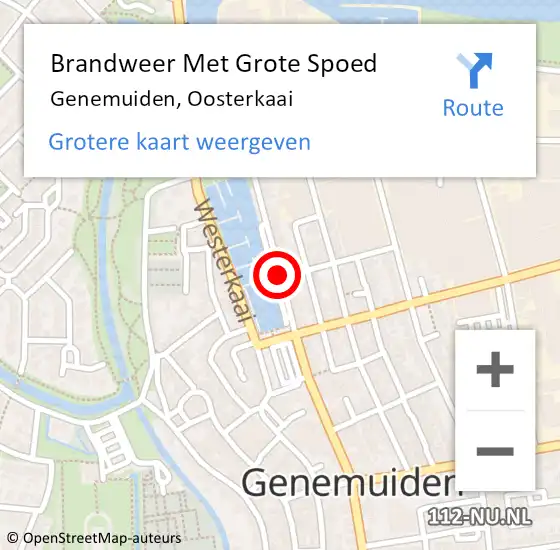 Locatie op kaart van de 112 melding: Brandweer Met Grote Spoed Naar Genemuiden, Oosterkaai op 4 december 2020 21:49