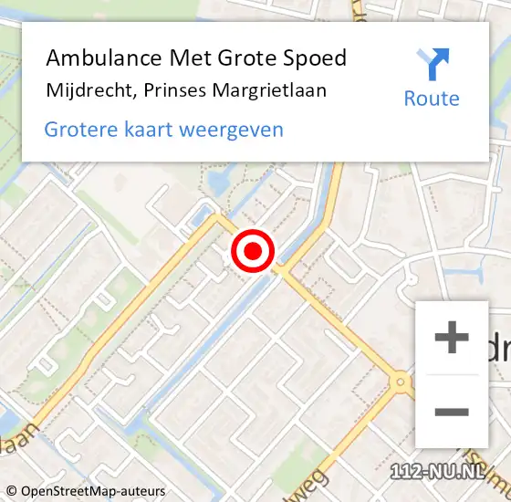 Locatie op kaart van de 112 melding: Ambulance Met Grote Spoed Naar Mijdrecht, Prinses Margrietlaan op 4 december 2020 23:29