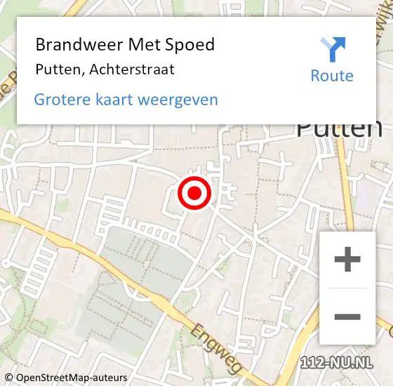 Locatie op kaart van de 112 melding: Brandweer Met Spoed Naar Putten, Achterstraat op 5 december 2020 02:03