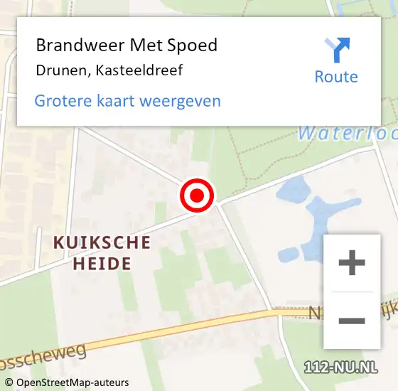 Locatie op kaart van de 112 melding: Brandweer Met Spoed Naar Drunen, Kasteeldreef op 5 december 2020 02:16