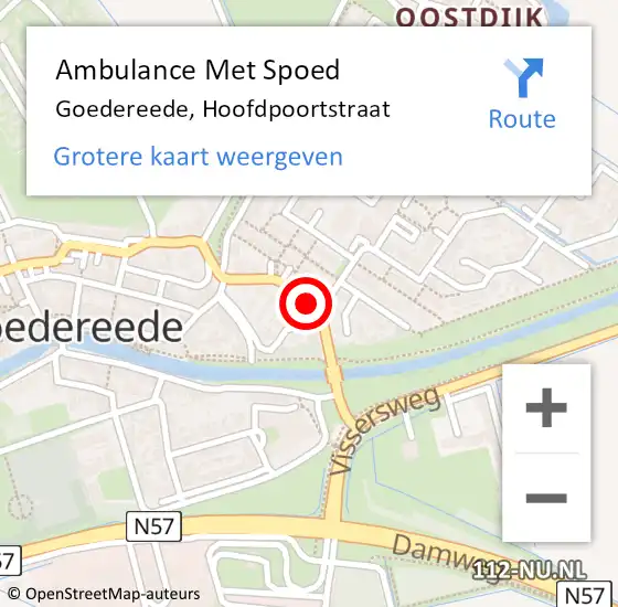 Locatie op kaart van de 112 melding: Ambulance Met Spoed Naar Goedereede, Hoofdpoortstraat op 5 december 2020 06:20