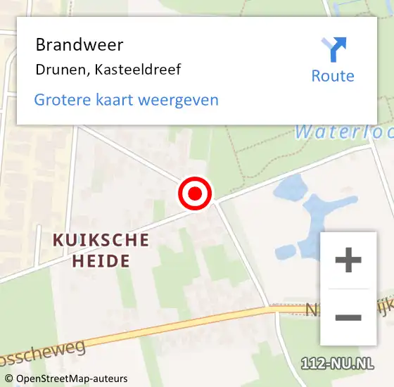 Locatie op kaart van de 112 melding: Brandweer Drunen, Kasteeldreef op 5 december 2020 06:29