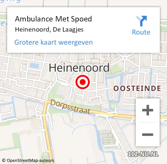 Locatie op kaart van de 112 melding: Ambulance Met Spoed Naar Heinenoord, De Laagjes op 5 december 2020 08:49