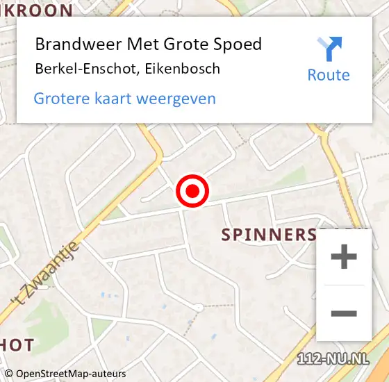 Locatie op kaart van de 112 melding: Brandweer Met Grote Spoed Naar Berkel-Enschot, Eikenbosch op 5 december 2020 10:53
