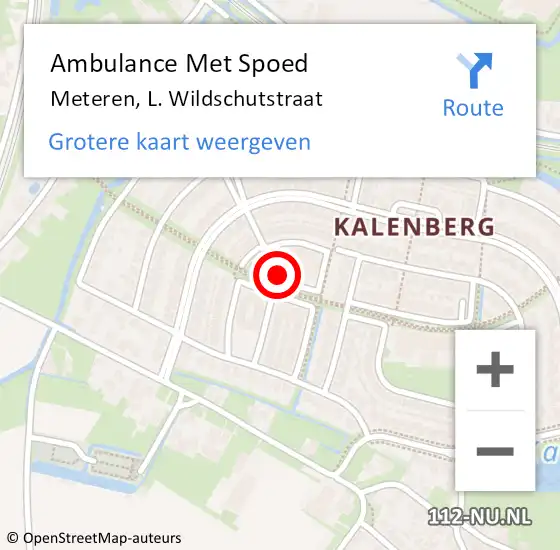 Locatie op kaart van de 112 melding: Ambulance Met Spoed Naar Meteren, L. Wildschutstraat op 5 december 2020 12:02