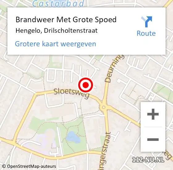 Locatie op kaart van de 112 melding: Brandweer Met Grote Spoed Naar Hengelo, Drilscholtenstraat op 5 december 2020 14:05