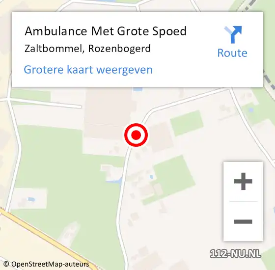 Locatie op kaart van de 112 melding: Ambulance Met Grote Spoed Naar Zaltbommel, Rozenbogerd op 5 december 2020 14:07