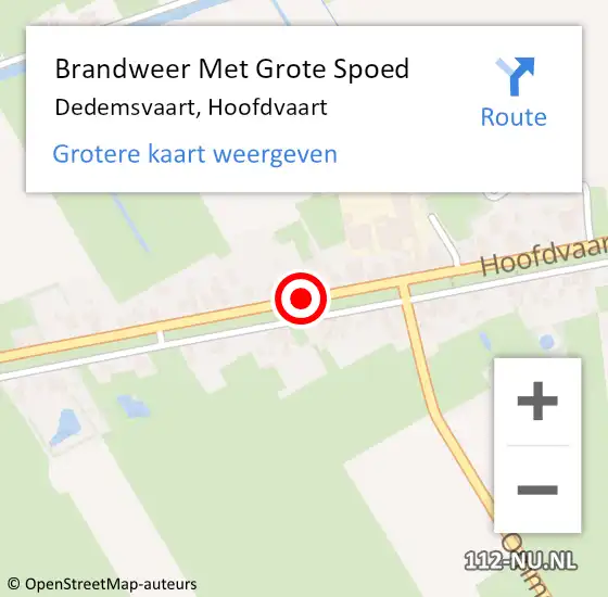 Locatie op kaart van de 112 melding: Brandweer Met Grote Spoed Naar Dedemsvaart, Hoofdvaart op 5 december 2020 16:33