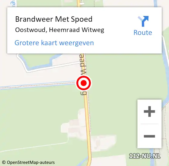 Locatie op kaart van de 112 melding: Brandweer Met Spoed Naar Oostwoud, Heemraad Witweg op 5 december 2020 18:25