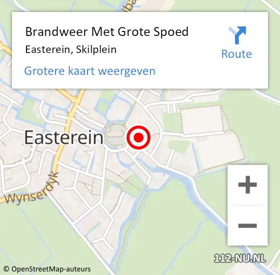 Locatie op kaart van de 112 melding: Brandweer Met Grote Spoed Naar Easterein, Skilplein op 5 december 2020 20:19