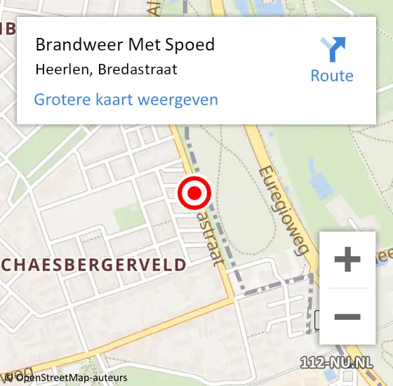 Locatie op kaart van de 112 melding: Brandweer Met Spoed Naar Heerlen, Bredastraat op 5 december 2020 21:35