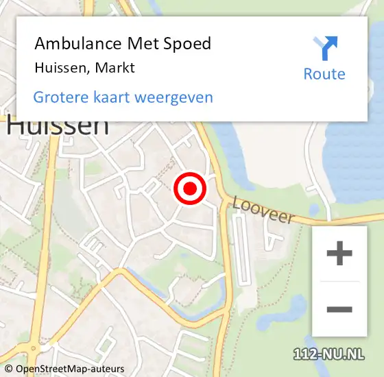 Locatie op kaart van de 112 melding: Ambulance Met Spoed Naar Huissen, Markt op 5 december 2020 22:18