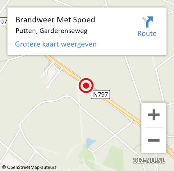 Locatie op kaart van de 112 melding: Brandweer Met Spoed Naar Putten, Garderenseweg op 5 december 2020 22:31