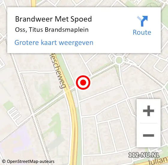 Locatie op kaart van de 112 melding: Brandweer Met Spoed Naar Oss, Titus Brandsmaplein op 5 december 2020 22:50