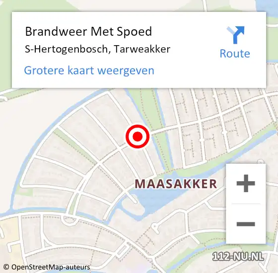 Locatie op kaart van de 112 melding: Brandweer Met Spoed Naar S-Hertogenbosch, Tarweakker op 5 december 2020 23:00