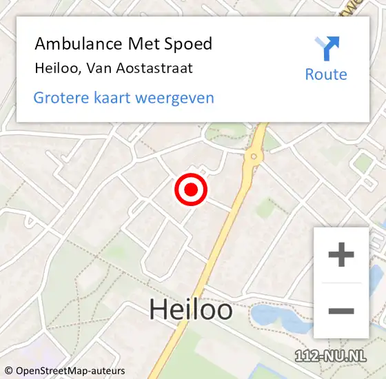 Locatie op kaart van de 112 melding: Ambulance Met Spoed Naar Heiloo, Van Aostastraat op 5 december 2020 23:18