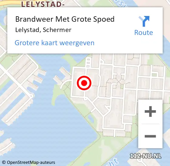 Locatie op kaart van de 112 melding: Brandweer Met Grote Spoed Naar Lelystad, Schermer op 5 december 2020 23:33