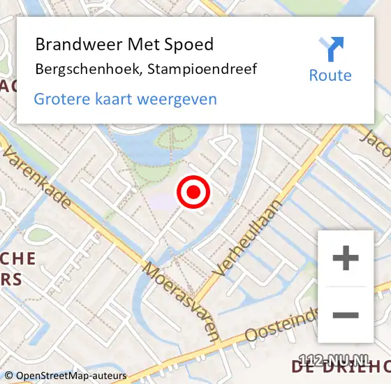 Locatie op kaart van de 112 melding: Brandweer Met Spoed Naar Bergschenhoek, Stampioendreef op 6 december 2020 10:13