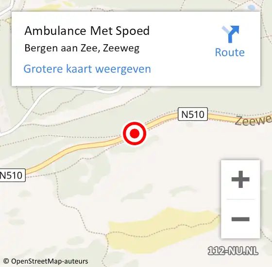 Locatie op kaart van de 112 melding: Ambulance Met Spoed Naar Bergen aan Zee, Zeeweg op 6 december 2020 10:38