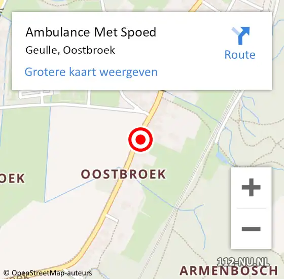 Locatie op kaart van de 112 melding: Ambulance Met Spoed Naar Geulle, Oostbroek op 26 mei 2014 16:48