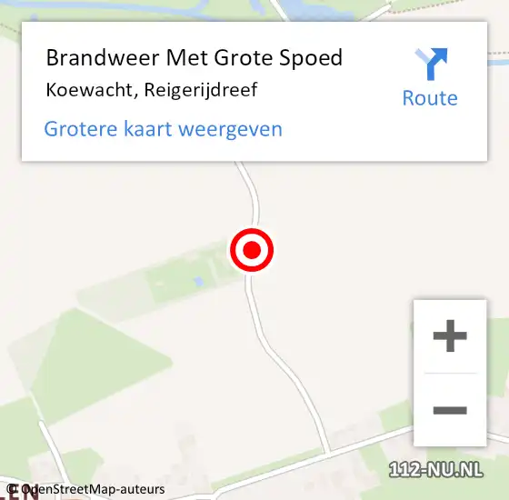 Locatie op kaart van de 112 melding: Brandweer Met Grote Spoed Naar Koewacht, Reigerijdreef op 6 december 2020 17:39