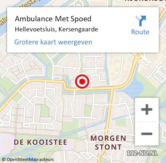 Locatie op kaart van de 112 melding: Ambulance Met Spoed Naar Hellevoetsluis, Kersengaarde op 6 december 2020 19:08