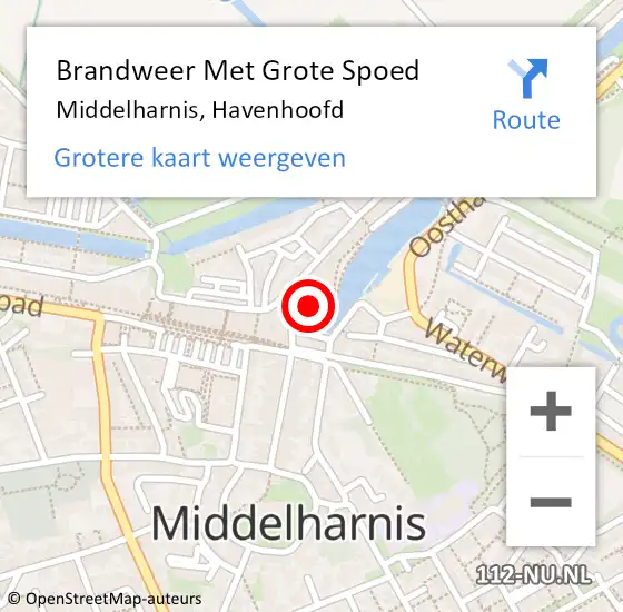 Locatie op kaart van de 112 melding: Brandweer Met Grote Spoed Naar Middelharnis, Havenhoofd op 6 december 2020 19:13