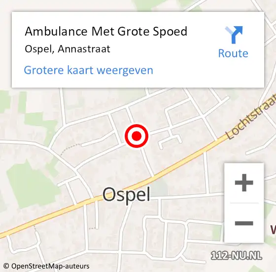 Locatie op kaart van de 112 melding: Ambulance Met Grote Spoed Naar Ospel, Siebenstraat op 7 december 2020 00:23