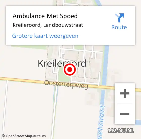 Locatie op kaart van de 112 melding: Ambulance Met Spoed Naar Kreileroord, Landbouwstraat op 7 december 2020 04:52