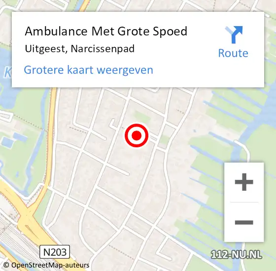 Locatie op kaart van de 112 melding: Ambulance Met Grote Spoed Naar Uitgeest, Narcissenpad op 7 december 2020 07:34